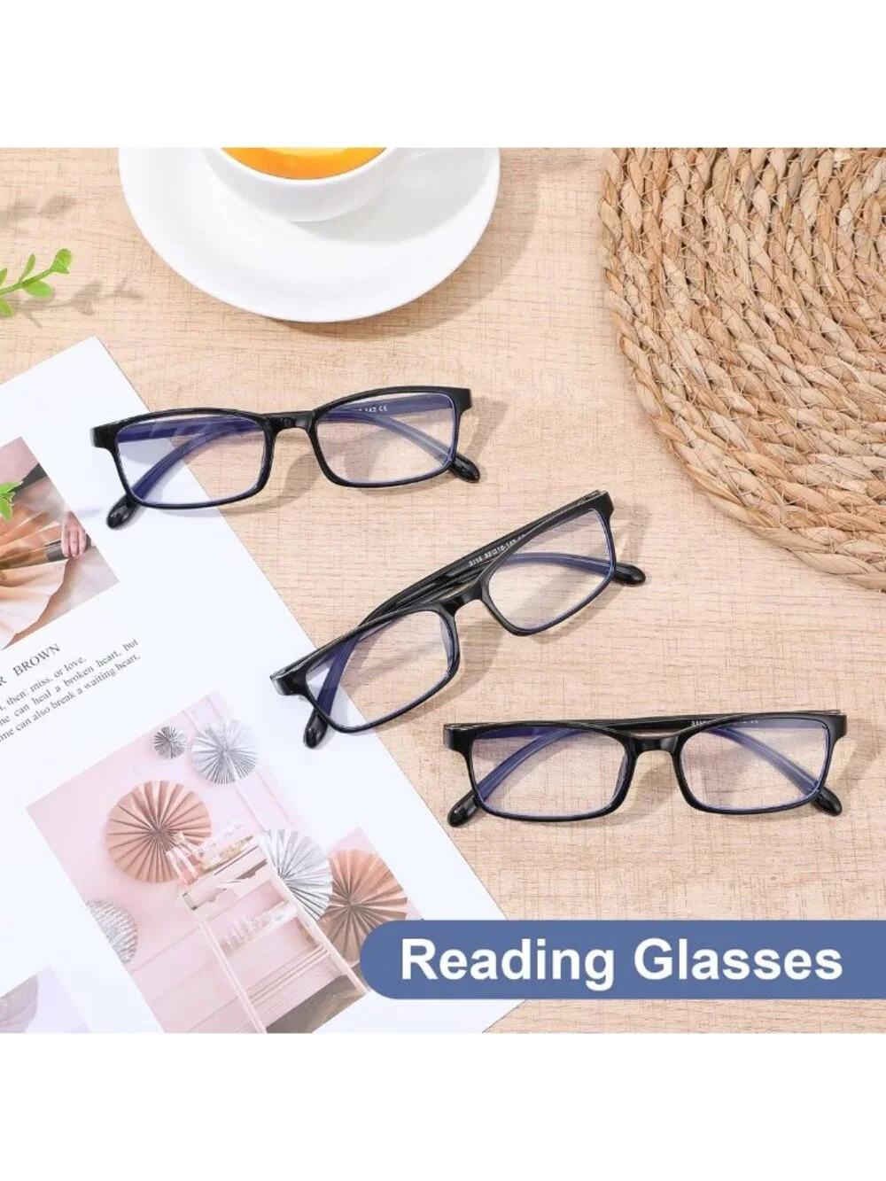 30 Pack Adjustable Reading Glasses - Black Frames, Spring Loaded Hinge, Comfort